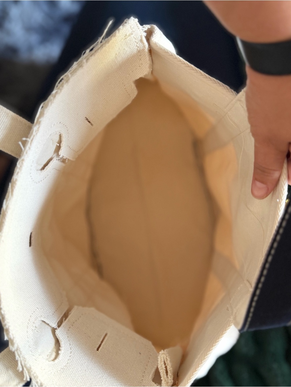 Navy and cream Boatkin Tote - Picture 4 of 4